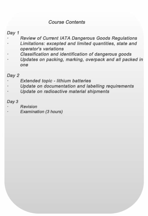 Course contents RDG